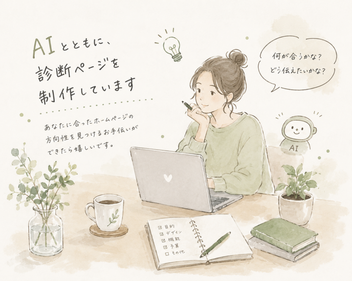 「AIとともに、診断ページを制作しています」に掲載している画像