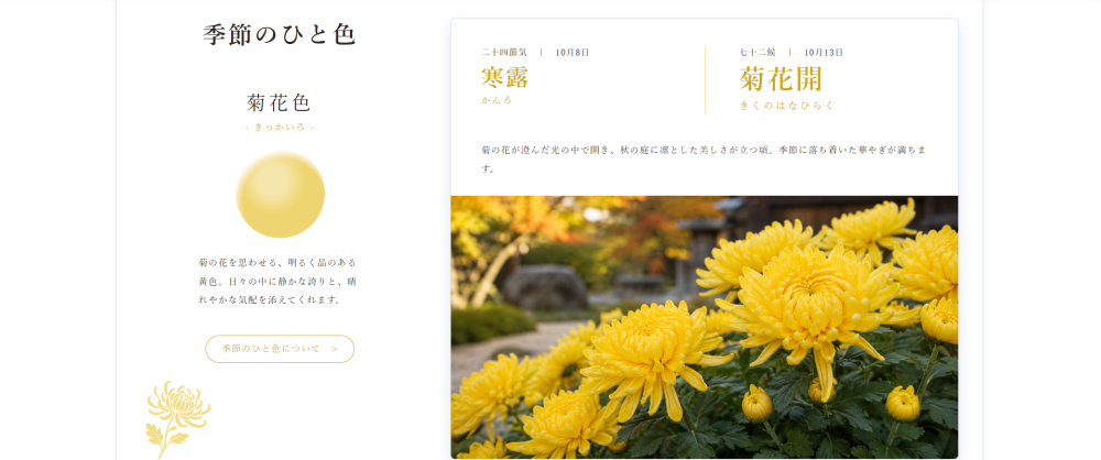 「菊花色と、WEBサイトに吹き込む「らしさ」」に掲載している画像